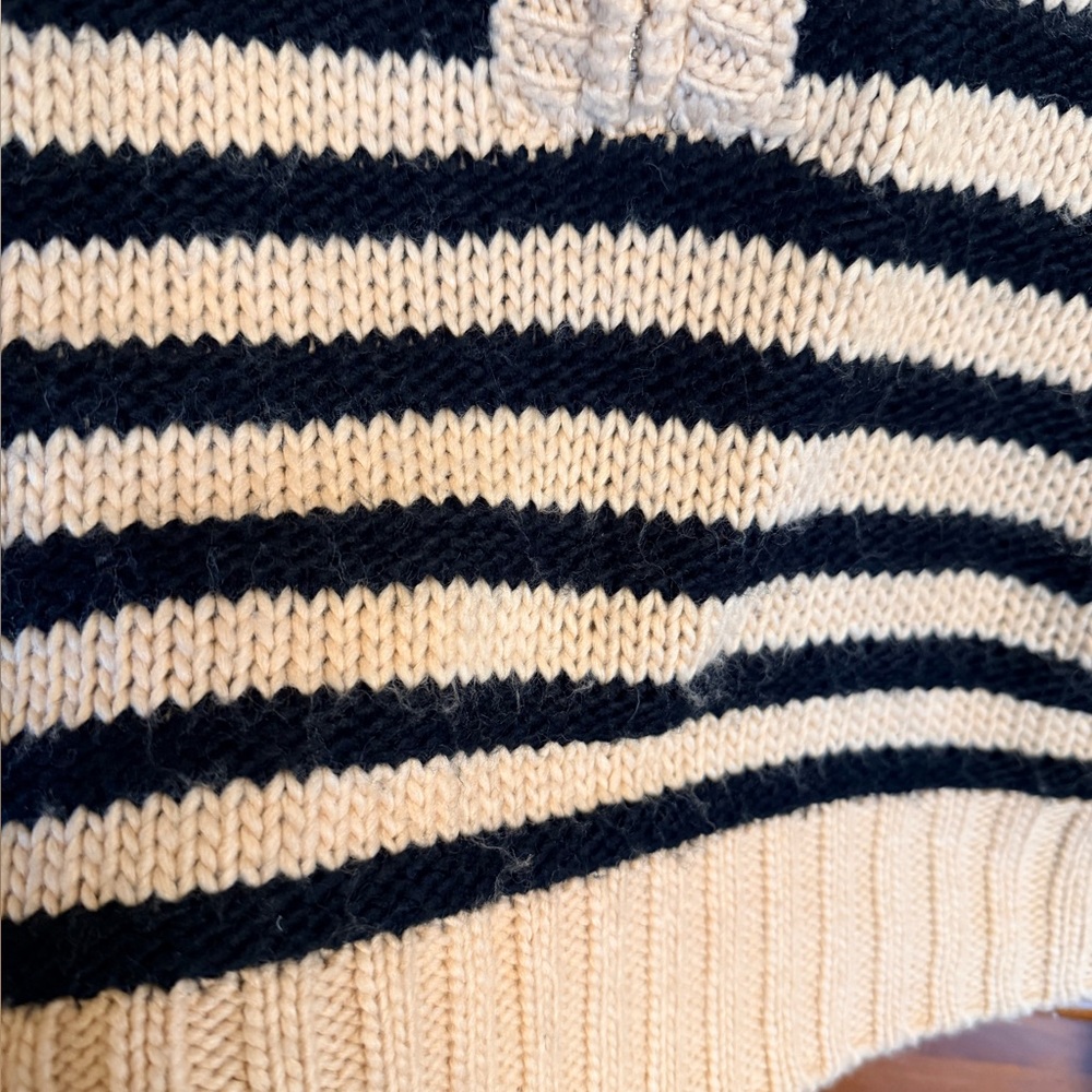 For Love and Lemons Elyse Oversized Sweater in Black & Beige Stripe Size XS - Picture 5 of 9